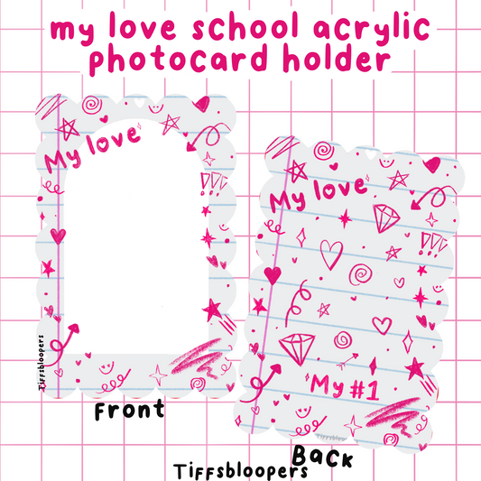 INSTOCK LAST CHANCE MY LOVE SCALLOPED ACRYLIC PHOTOCARD HOLDER