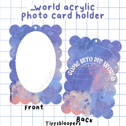 INSTOCK _WORLD SCALLOPED ACRYLIC PHOTOCARD HOLDER